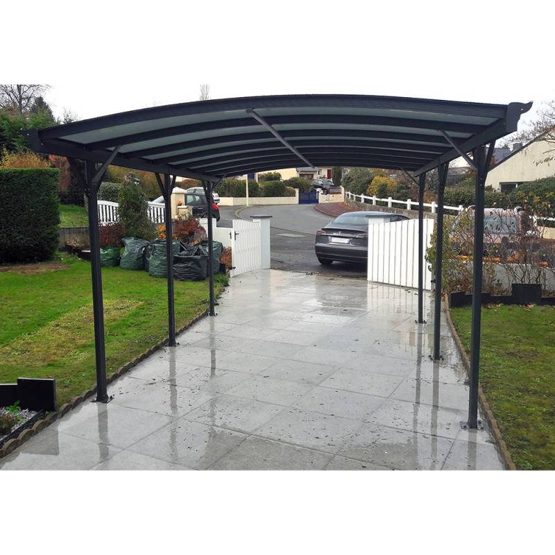 X-Metal - Carport autoportant 15,15m² aluminium polycarbonate 6mm X-Metal gris anthracite avec kit d'ancrage - Image 7