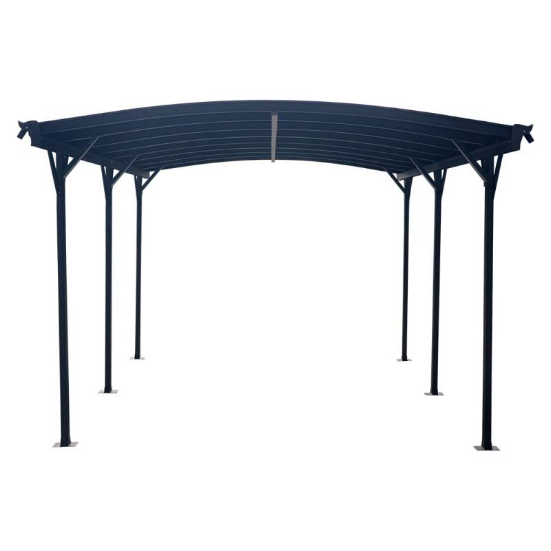 X-Metal - Carport autoportant 15,15m² aluminium polycarbonate 6mm X-Metal gris anthracite avec kit d'ancrage - Image 5