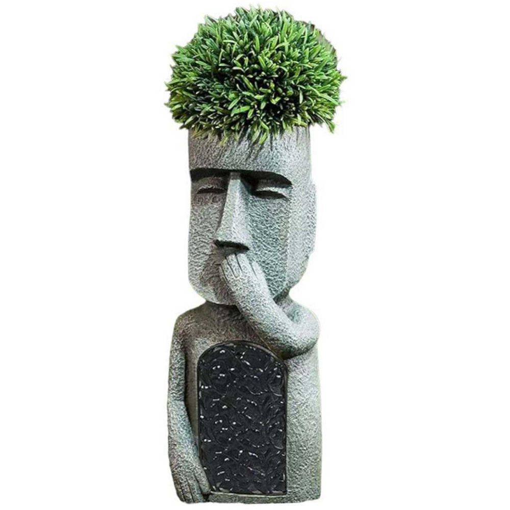 Hanah Home - Jardinière Moai en polyrésine Ne parle pas - Imagen 3