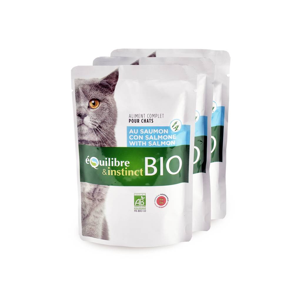 Equilibre & Instinct - Emincés Bio au Saumon pour Chat - Imagen 1