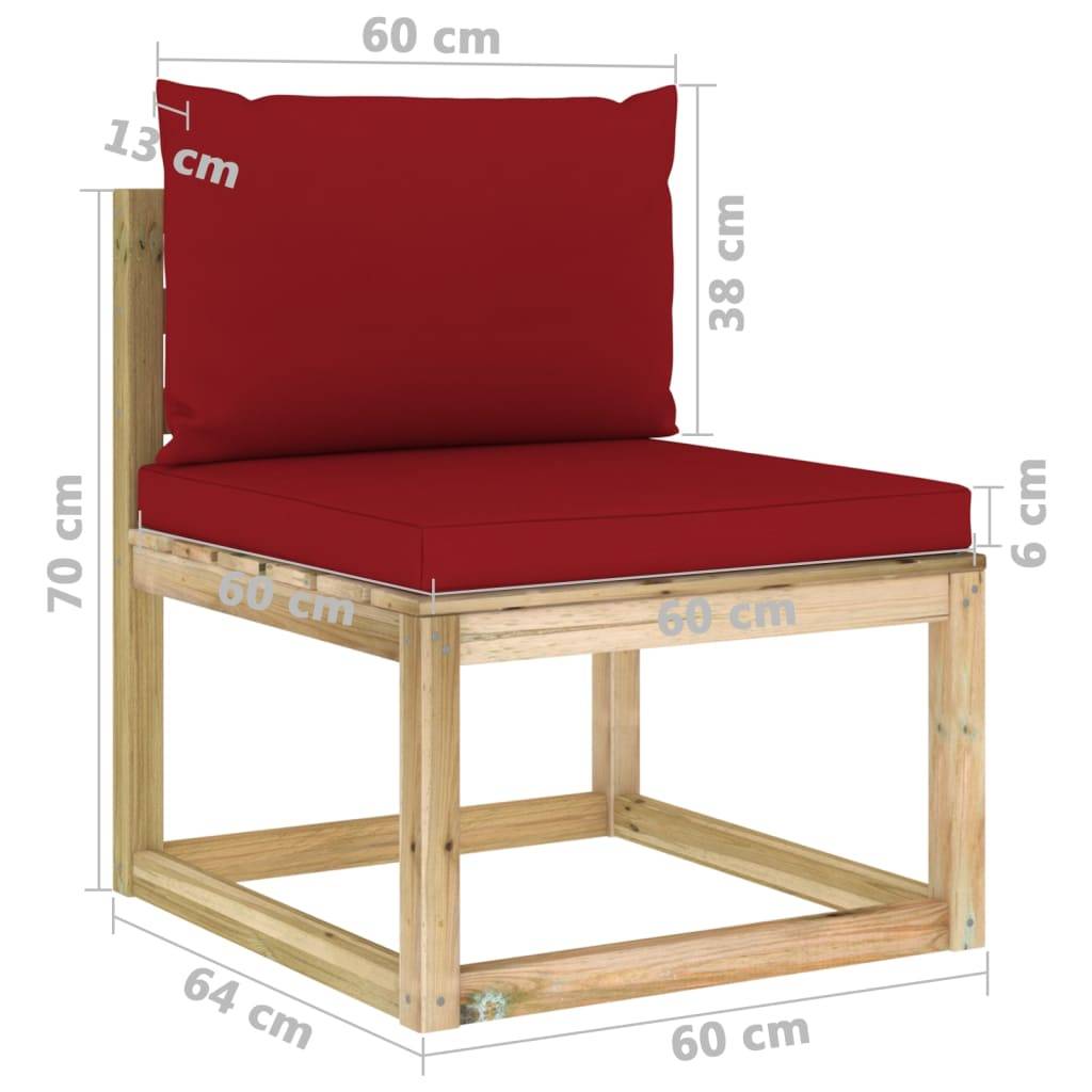 Helloshop26 - Salon de jardin meuble d'extérieur ensemble de mobilier 10 pièces avec coussins bois de pin imprégné - Imagen 6