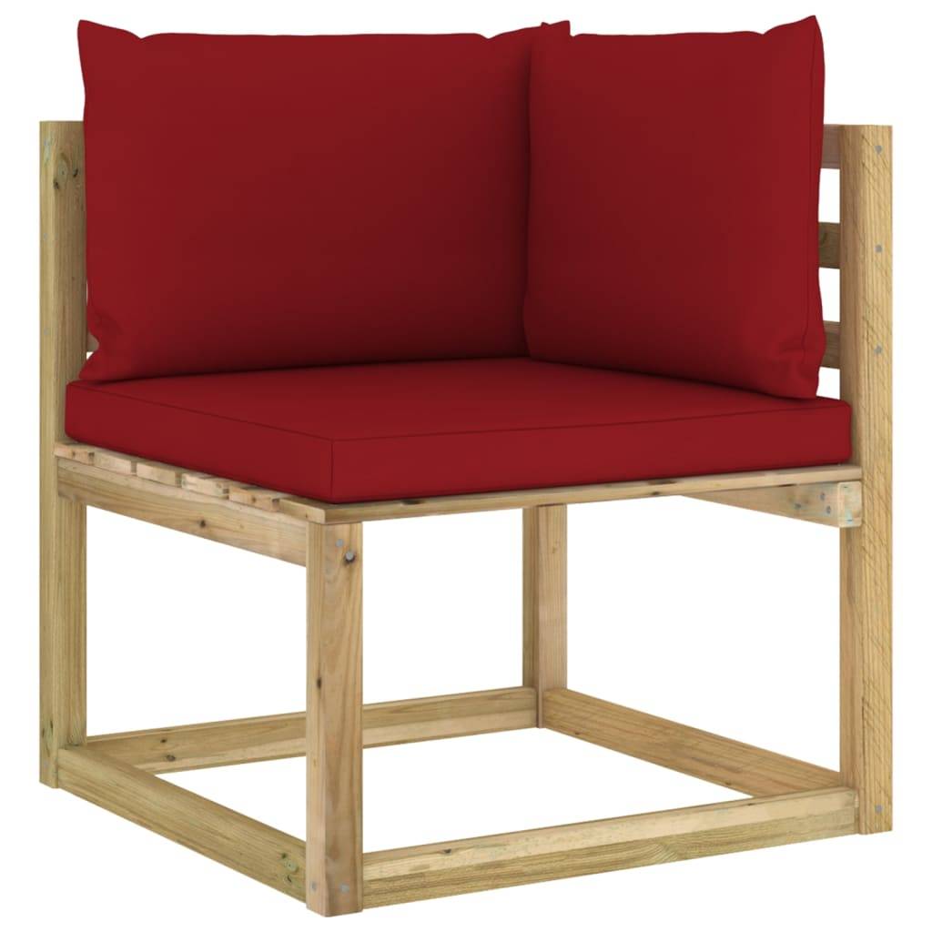 Helloshop26 - Salon de jardin meuble d'extérieur ensemble de mobilier 10 pièces avec coussins bois de pin imprégné - Imagen 3