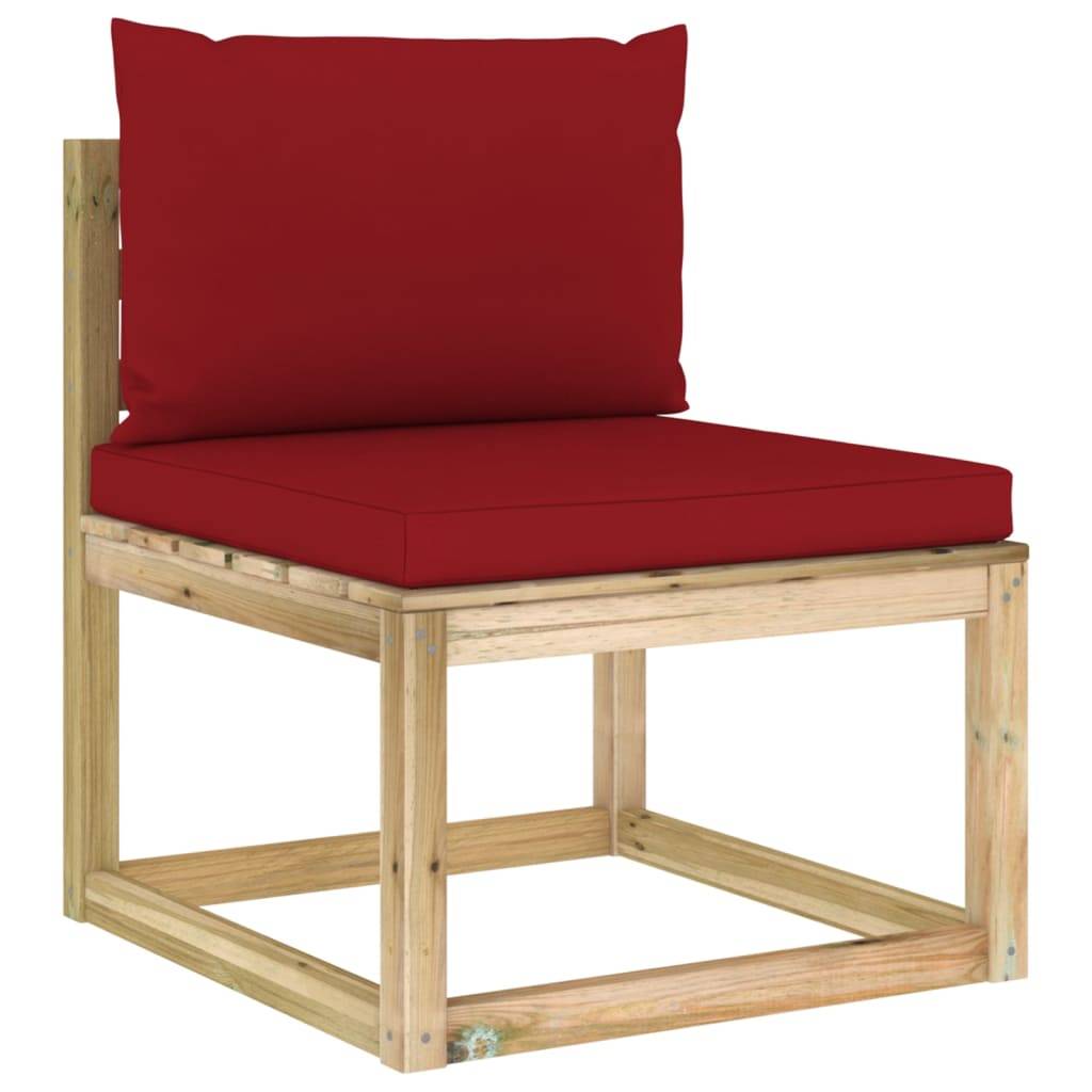 Helloshop26 - Salon de jardin meuble d'extérieur ensemble de mobilier 10 pièces avec coussins bois de pin imprégné - Imagen 4
