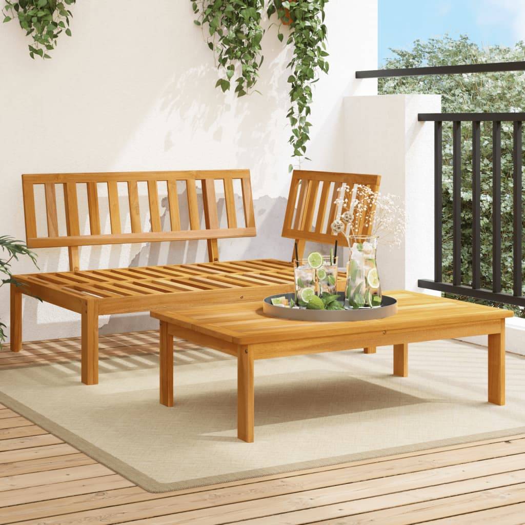 2 pcs Salon de jardin palette - Mobilier d'extérieur bois massif d'acacia-JU7814 - Image 2