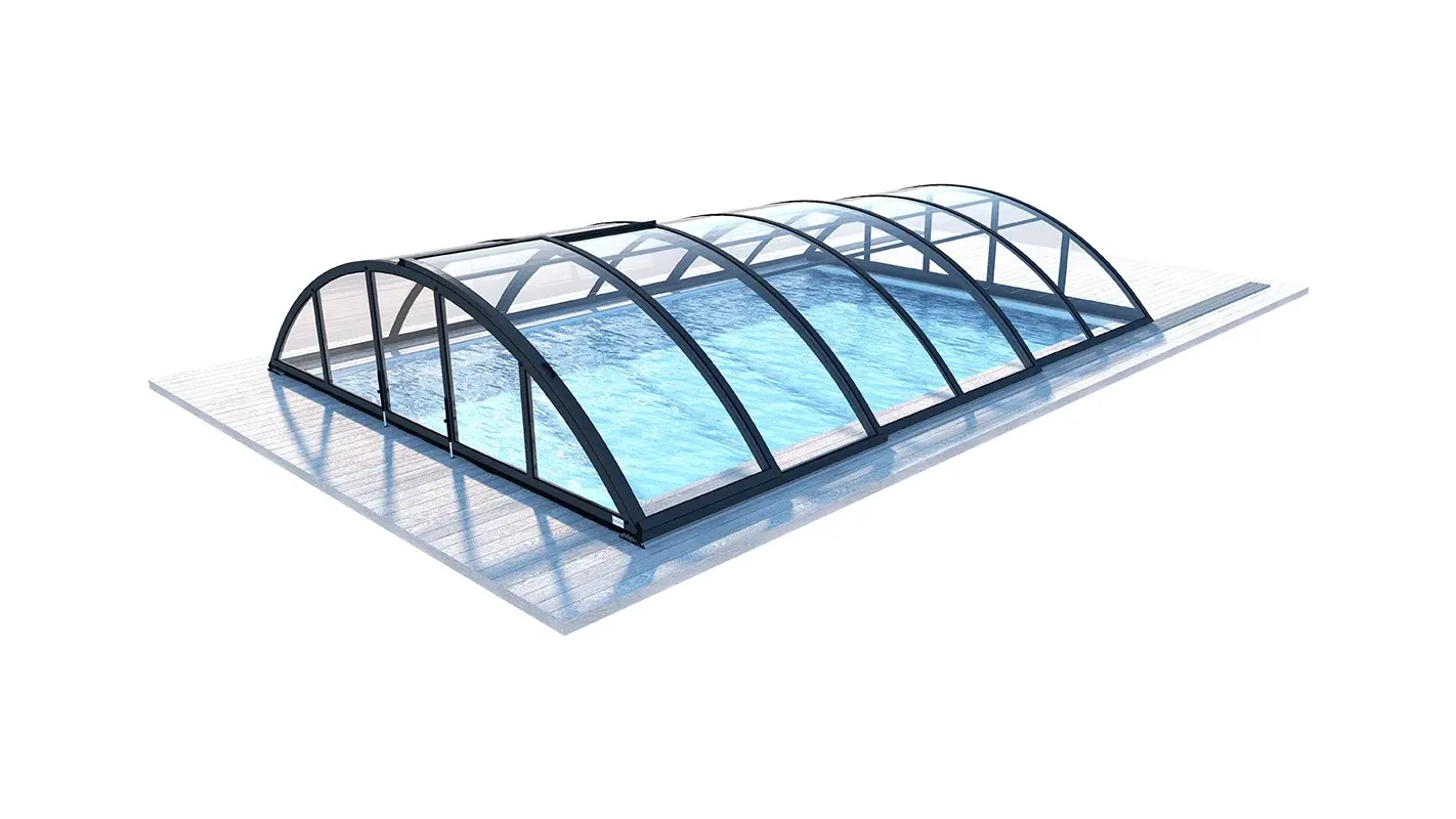Altanka - Abri de piscine Orbit - 6,47x3,50 m - polycarbonate massif 3 mm - Couleur Ral7016 Graphite - ECO102 - Imagen 1