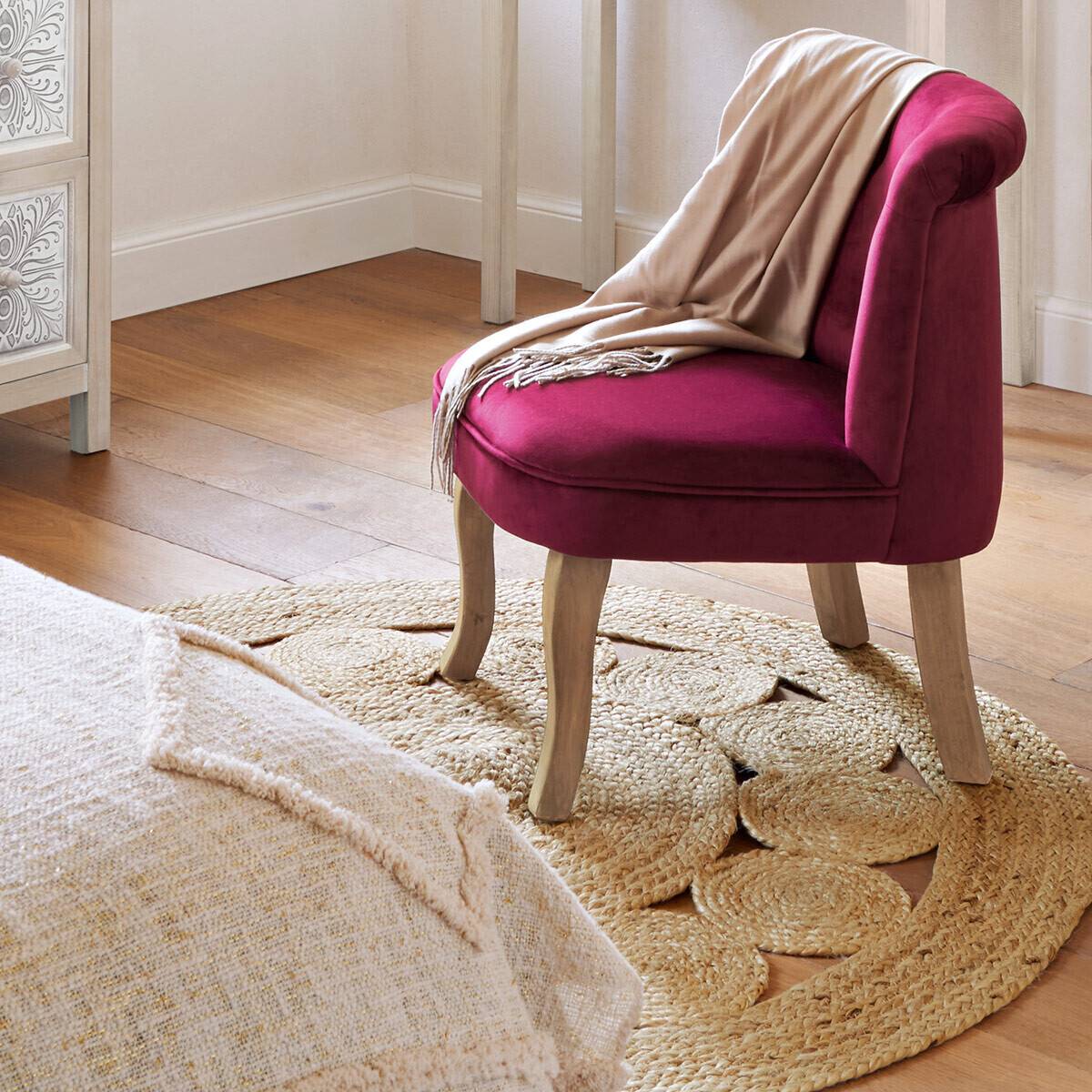 Atmosphera - Tapis ajouré "Esra" en jute D120cm - Atmosphera Créateur d'intérieur - Imagen 1
