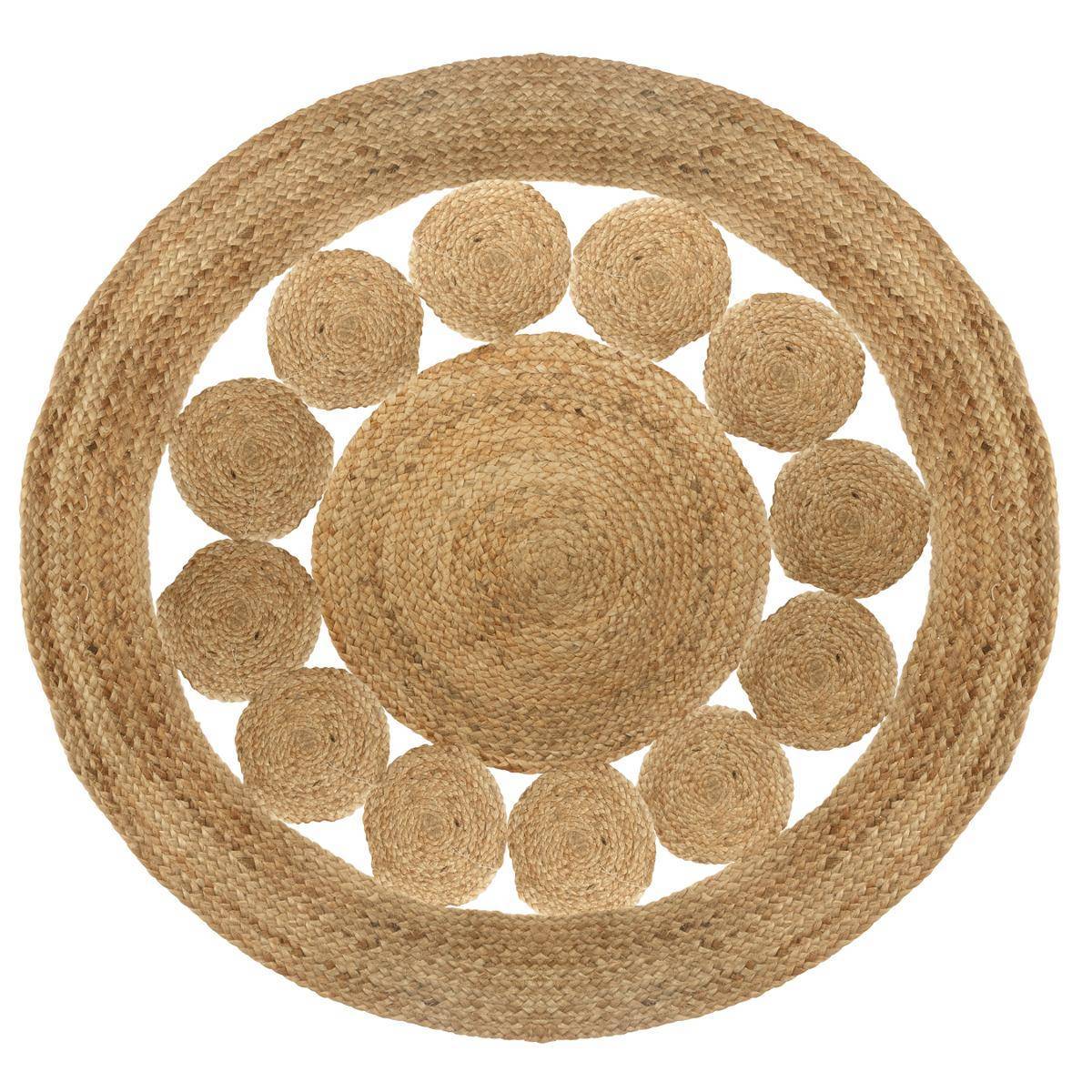 Atmosphera - Tapis ajouré "Esra" en jute D120cm - Atmosphera Créateur d'intérieur - Image 2
