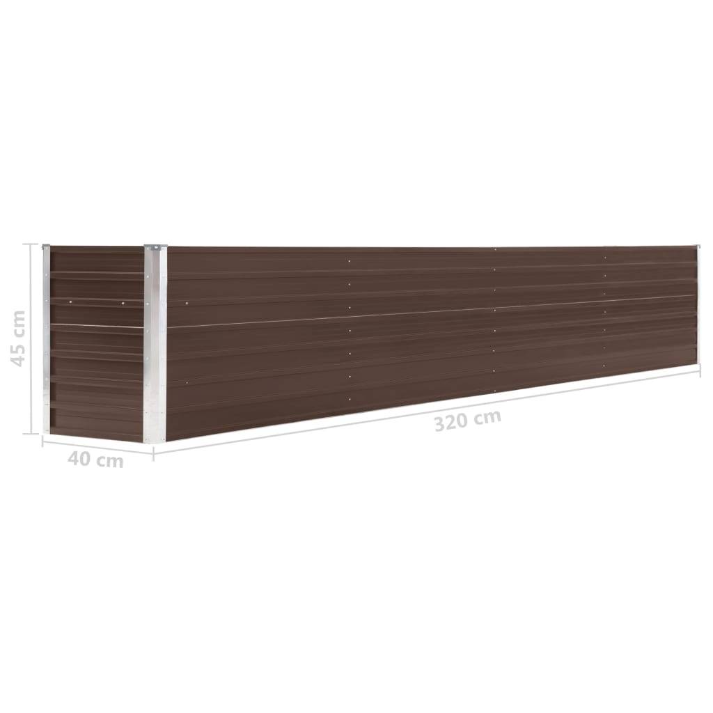 Helloshop26 - Jardinière lit surélevé plantes fleurs jardin acier galvanisé 320 x 40 x 45 cm marron - Imagen 5