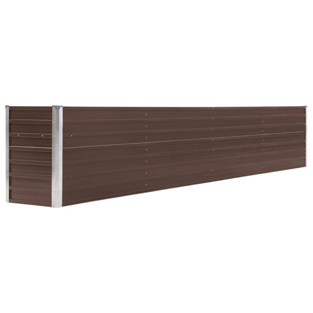 Helloshop26 - Jardinière lit surélevé plantes fleurs jardin acier galvanisé 320 x 40 x 45 cm marron - Imagen 1