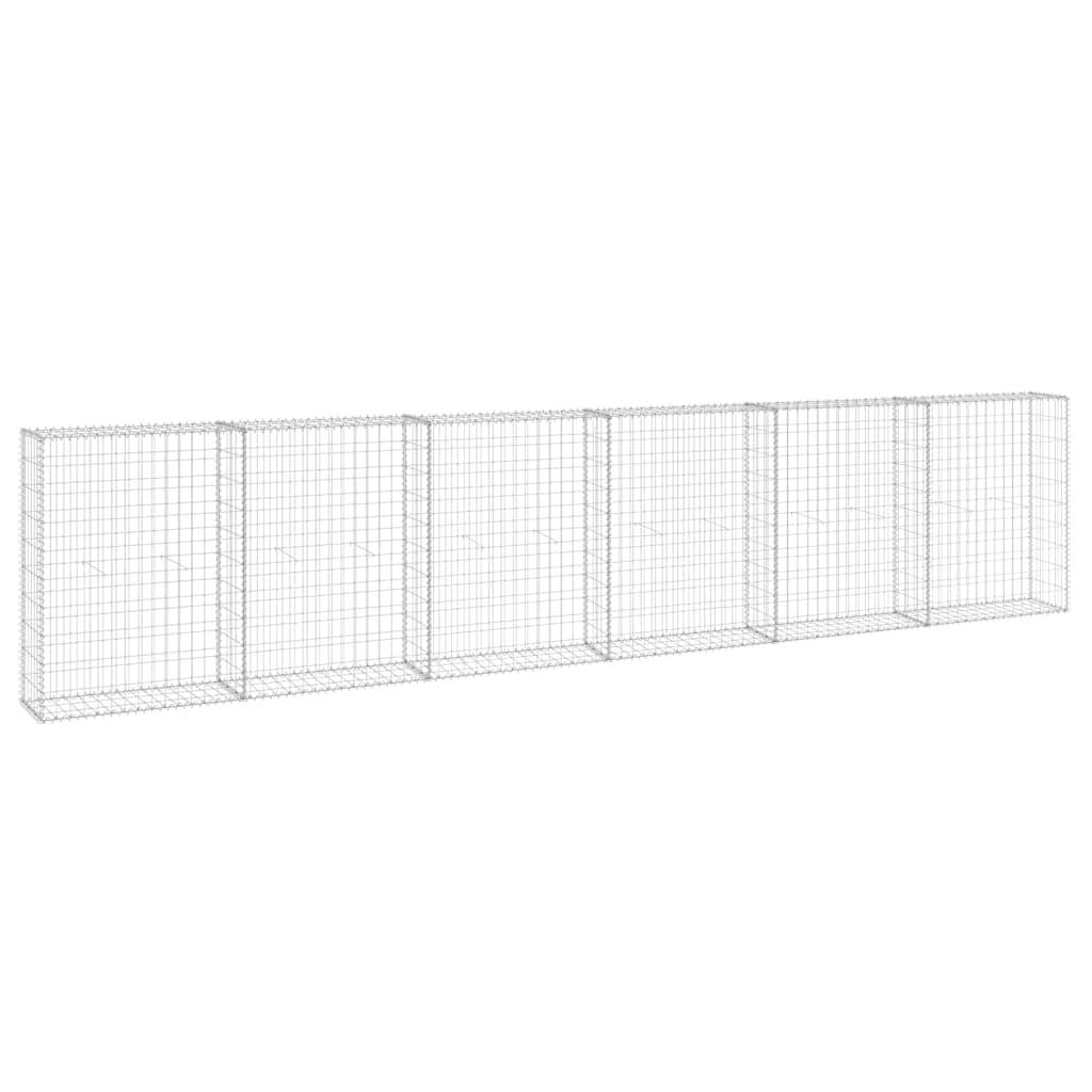Mur en gabion avec couvercles Acier galvanisé 300 x 30 x 100 cm - PANGIVO - Image 2