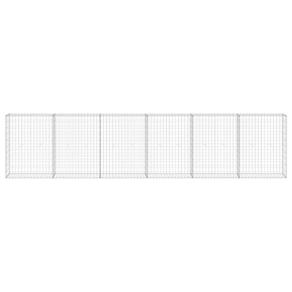 Mur en gabion avec couvercles Acier galvanisé 300 x 30 x 100 cm - PANGIVO - Image 4
