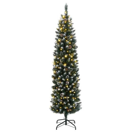 ComfortXL - Sapin de Noël artificiel fin enneigé 150 LED et pommes de pin 150 cm – ComfortXL Outdoor Living - Image 3