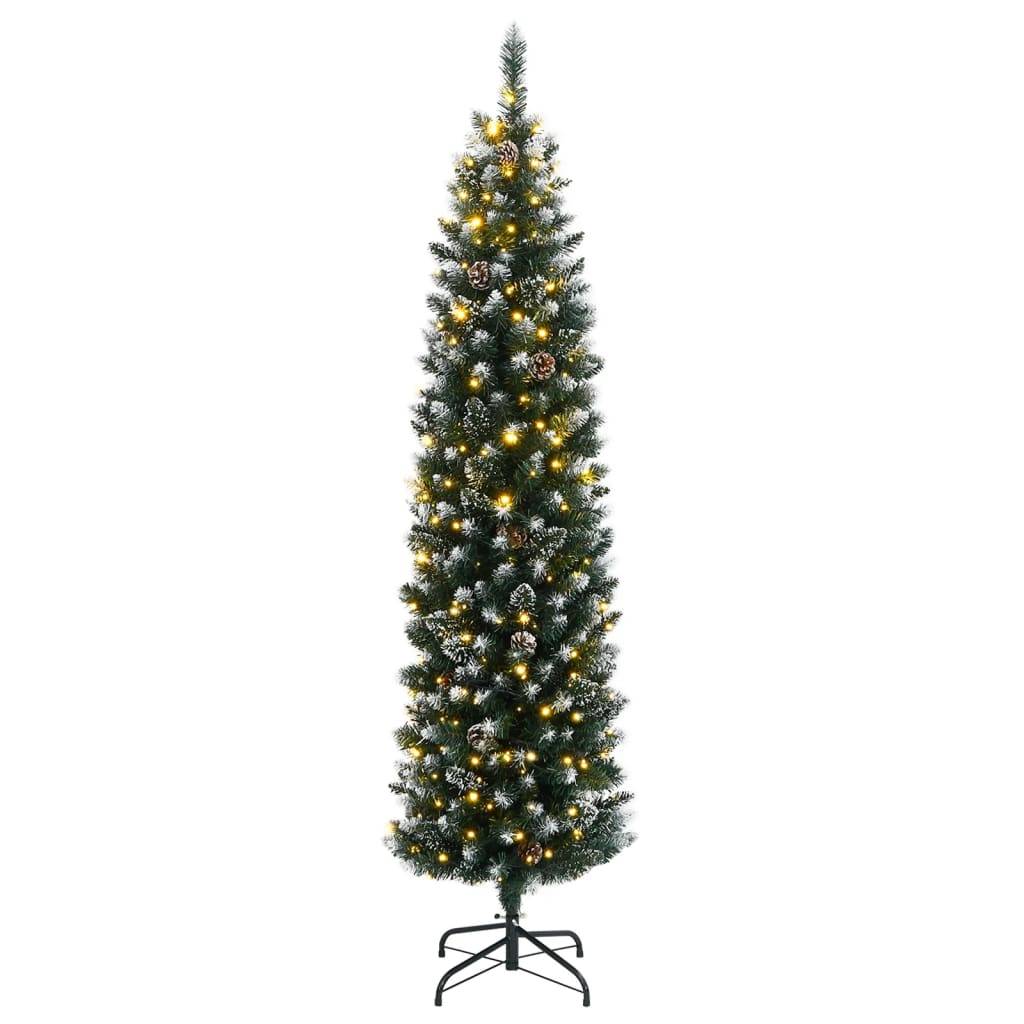 ComfortXL - Sapin de Noël artificiel fin enneigé 150 LED et pommes de pin 150 cm – ComfortXL Outdoor Living - Image 3