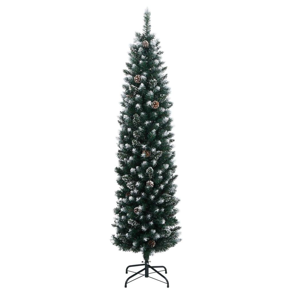 ComfortXL - Sapin de Noël artificiel fin enneigé 150 LED et pommes de pin 150 cm – ComfortXL Outdoor Living - Image 2