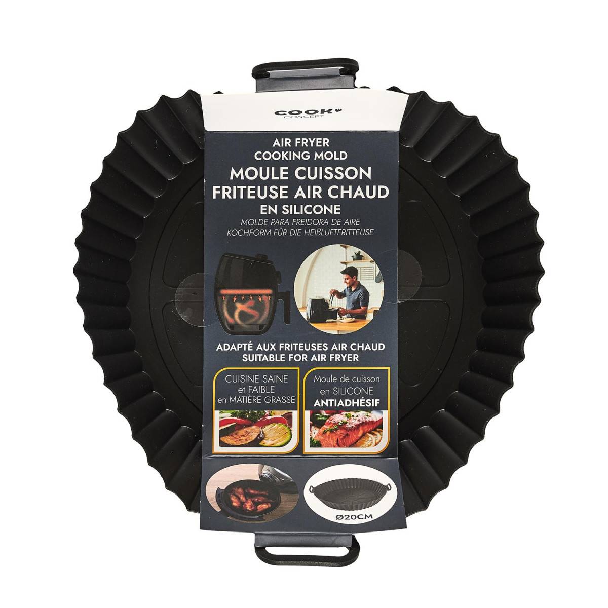 Cook Concept - Moule de Cuisson Rond "Friteuse à Air" 20cm Gris - Image 5