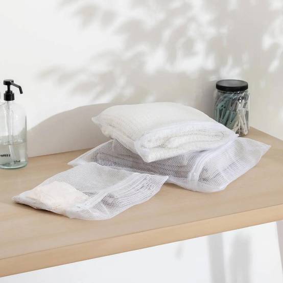 Lot de 3 Filets à Linge "Délicat" 50cm Blanc - Image 4
