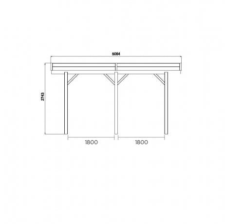 Carport base 5x5 , Ancrage A visser, Panneaux de toit Pvc - Imagen 3