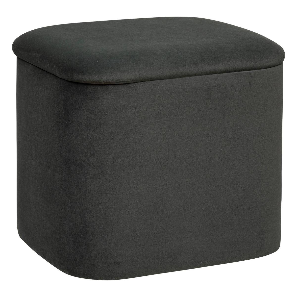 Lot de 2 Poufs Coffres de rangement en Velours Gris Clair et Gris Foncé - Imagen 6