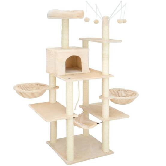 Helloshop26 - Arbre à chat 165 cm beige - Imagen 1