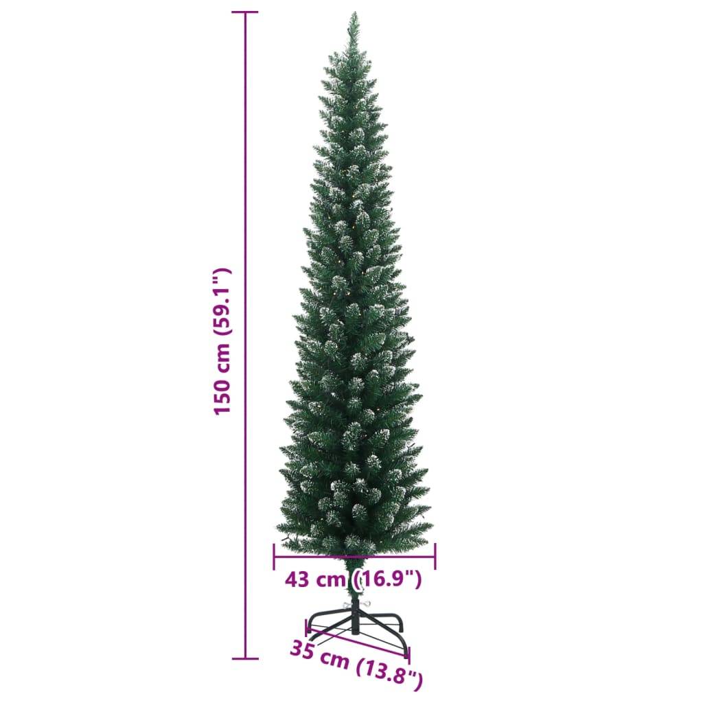 ComfortXL - Sapin de Noël artificiel mince enneigé 150 LED pour salon Vert 150 cm – ComfortXL Outdoor Living - Image 10