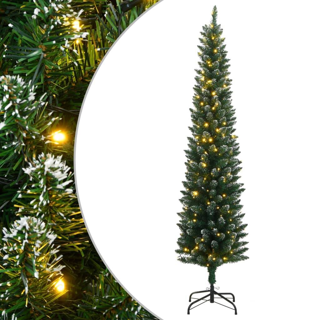 ComfortXL - Sapin de Noël artificiel mince enneigé 150 LED pour salon Vert 150 cm – ComfortXL Outdoor Living - Image 1