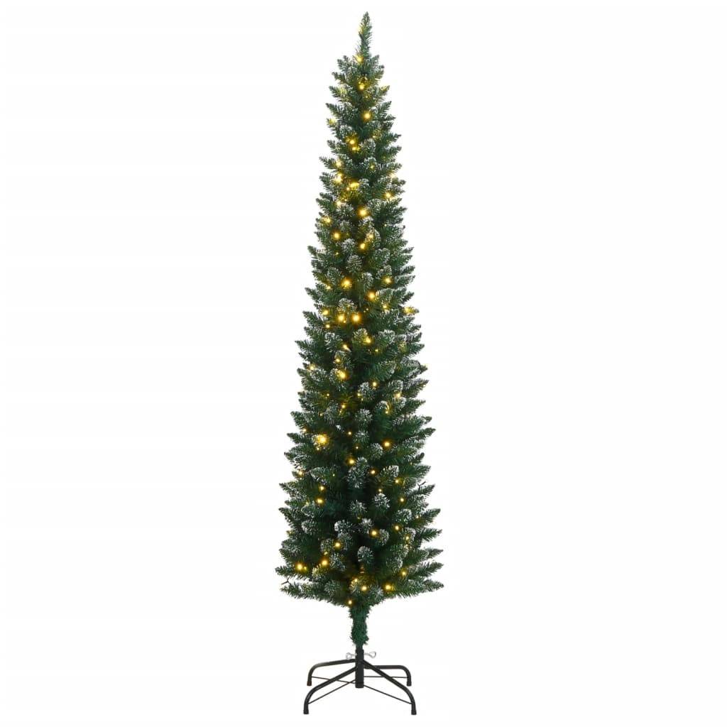 ComfortXL - Sapin de Noël artificiel mince enneigé 150 LED pour salon Vert 150 cm – ComfortXL Outdoor Living - Image 2