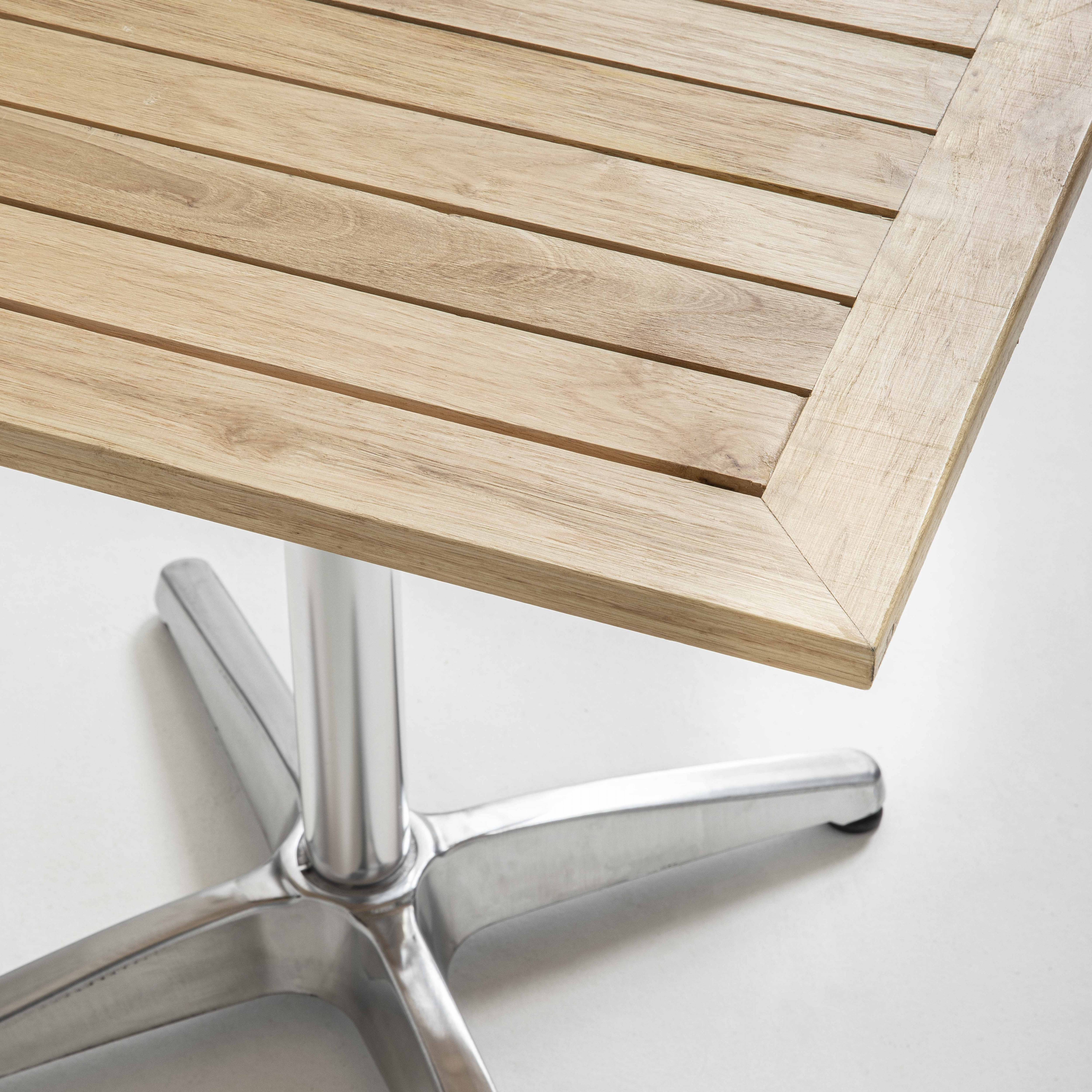 Oviala - Table de jardin carrée aluminium et bois Times Square - Oviala - Imagen 2