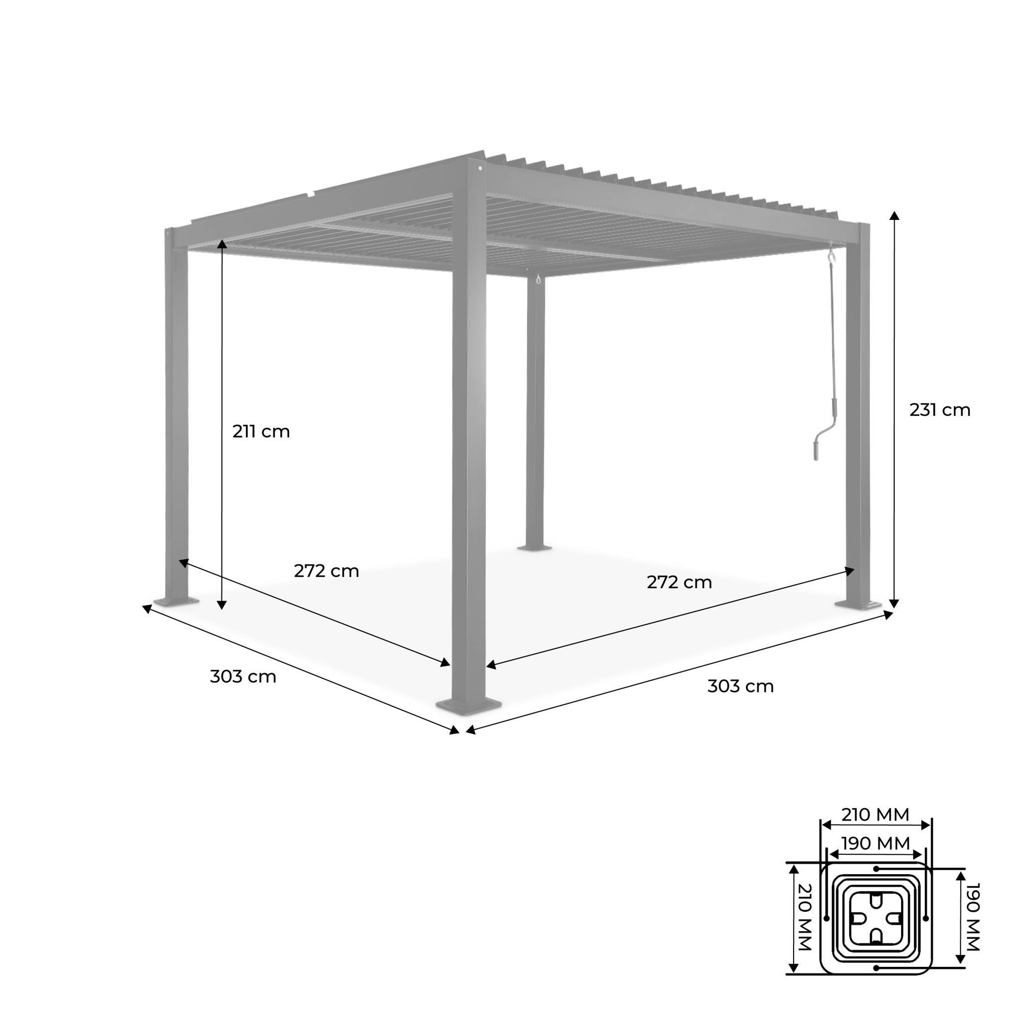 sweeek - Pergola bioclimatique noire. aluminium et acier. 3x3m. lames orientables | sweeek - Image 4