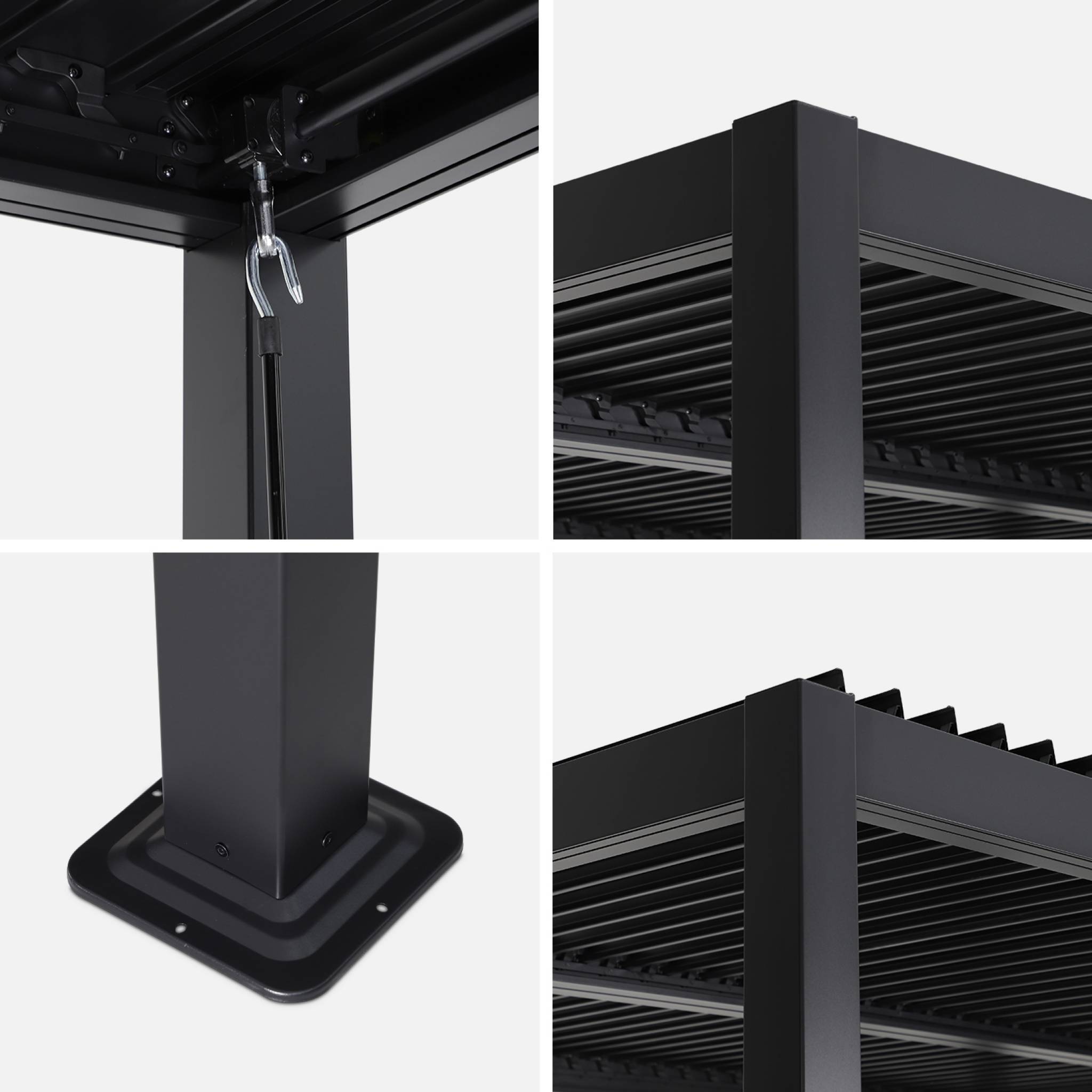 sweeek - Pergola bioclimatique noire. aluminium et acier. 3x3m. lames orientables | sweeek - Image 7
