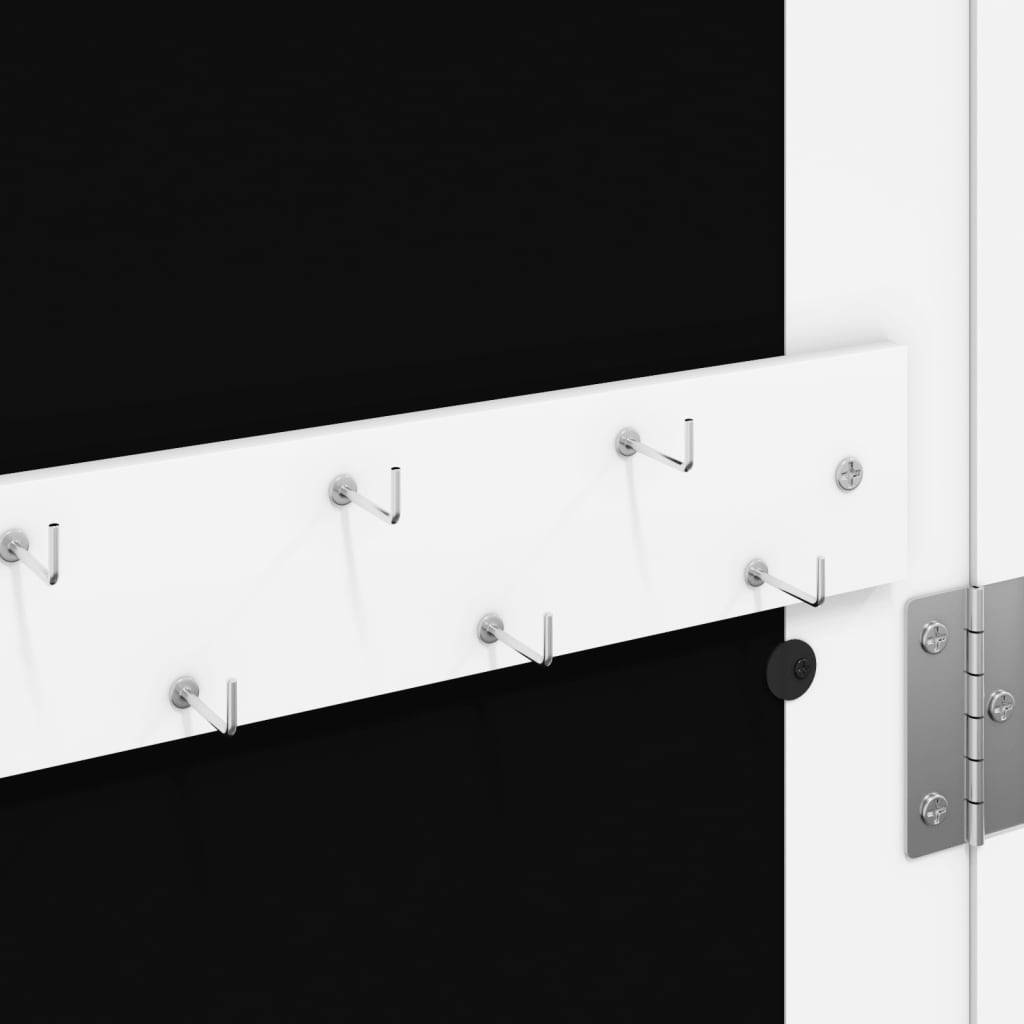 Maison Chic - Miroir Murale avec rangement - Armoire à bijoux avec miroir blanc 30x8,5x106 cm PC154 - Image 8