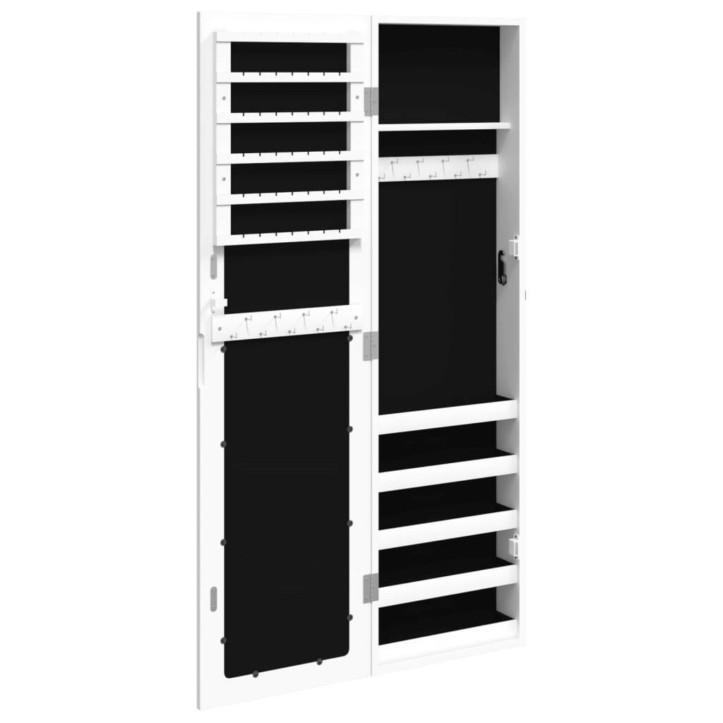 Maison Chic - Miroir Murale avec rangement - Armoire à bijoux avec miroir blanc 30x8,5x106 cm PC154 - Image 5