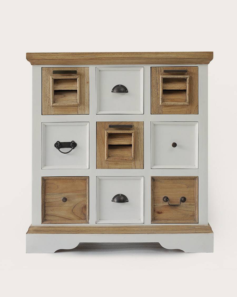 Inda - Console en Mindy massif naturelle et blanche 110 cm - UNIQKA - Imagen 1