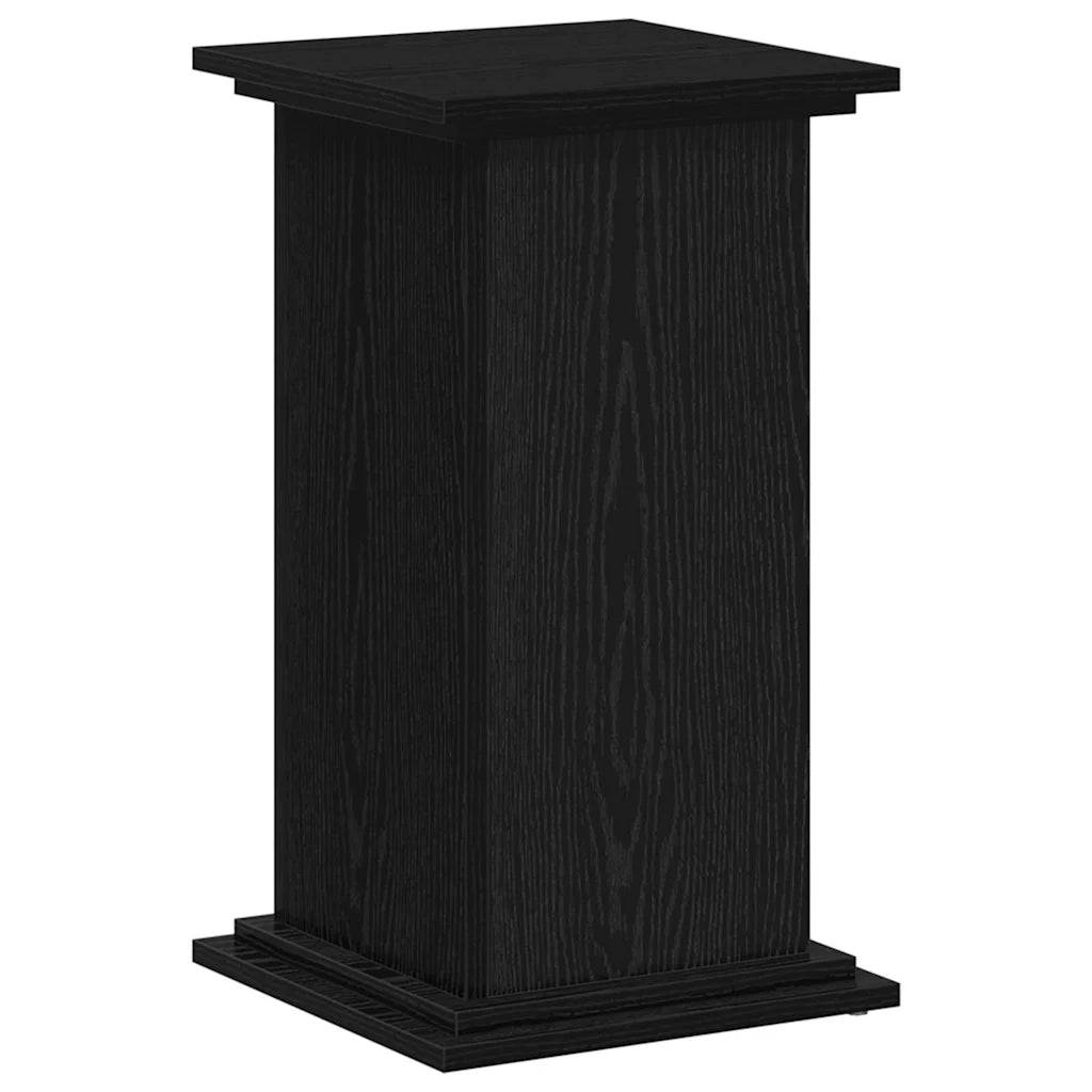 Support de plante moderne intérieur extérieur 33 x 33 x 60 cm pratique durable en bois d'ingénierie chêne noir - Image 2