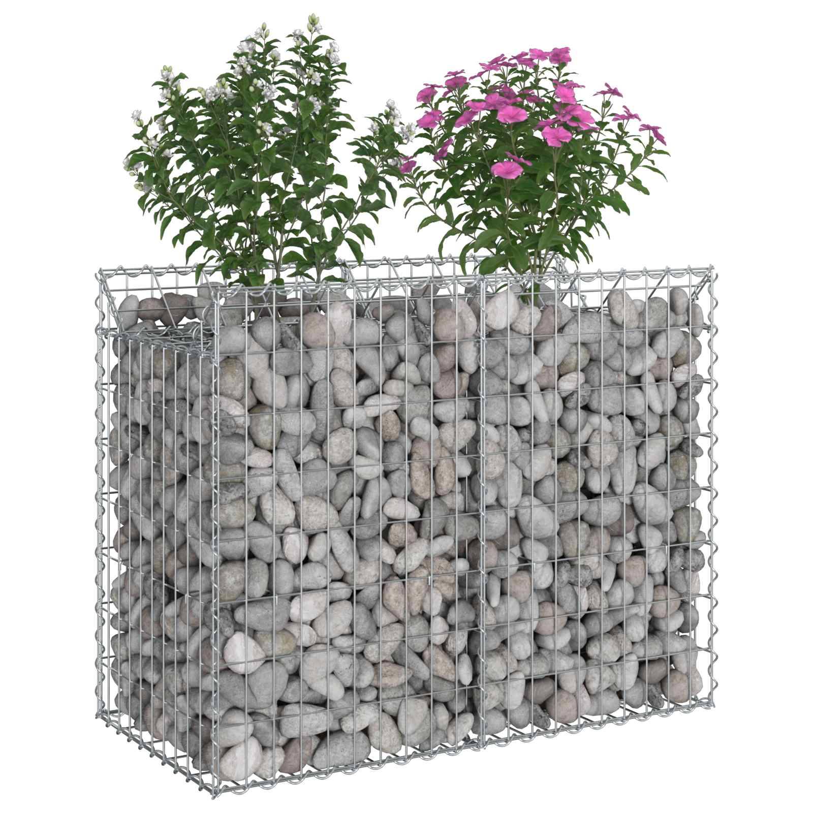 Lit surélevé gabion Acier galvanisé Argenté 100 x 50 x 80 cm - PANGIVO - Image 3
