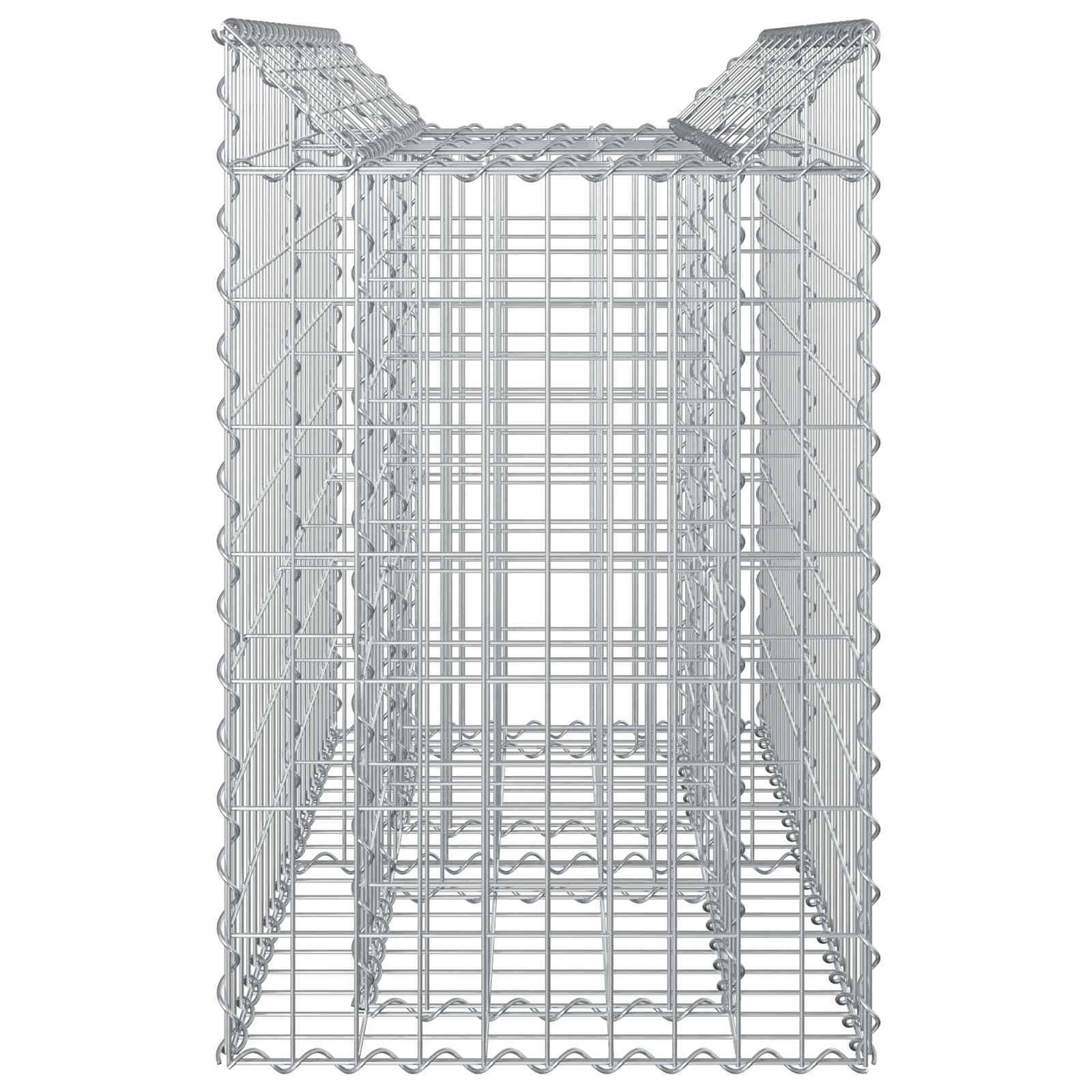Lit surélevé gabion Acier galvanisé Argenté 100 x 50 x 80 cm - PANGIVO - Image 6