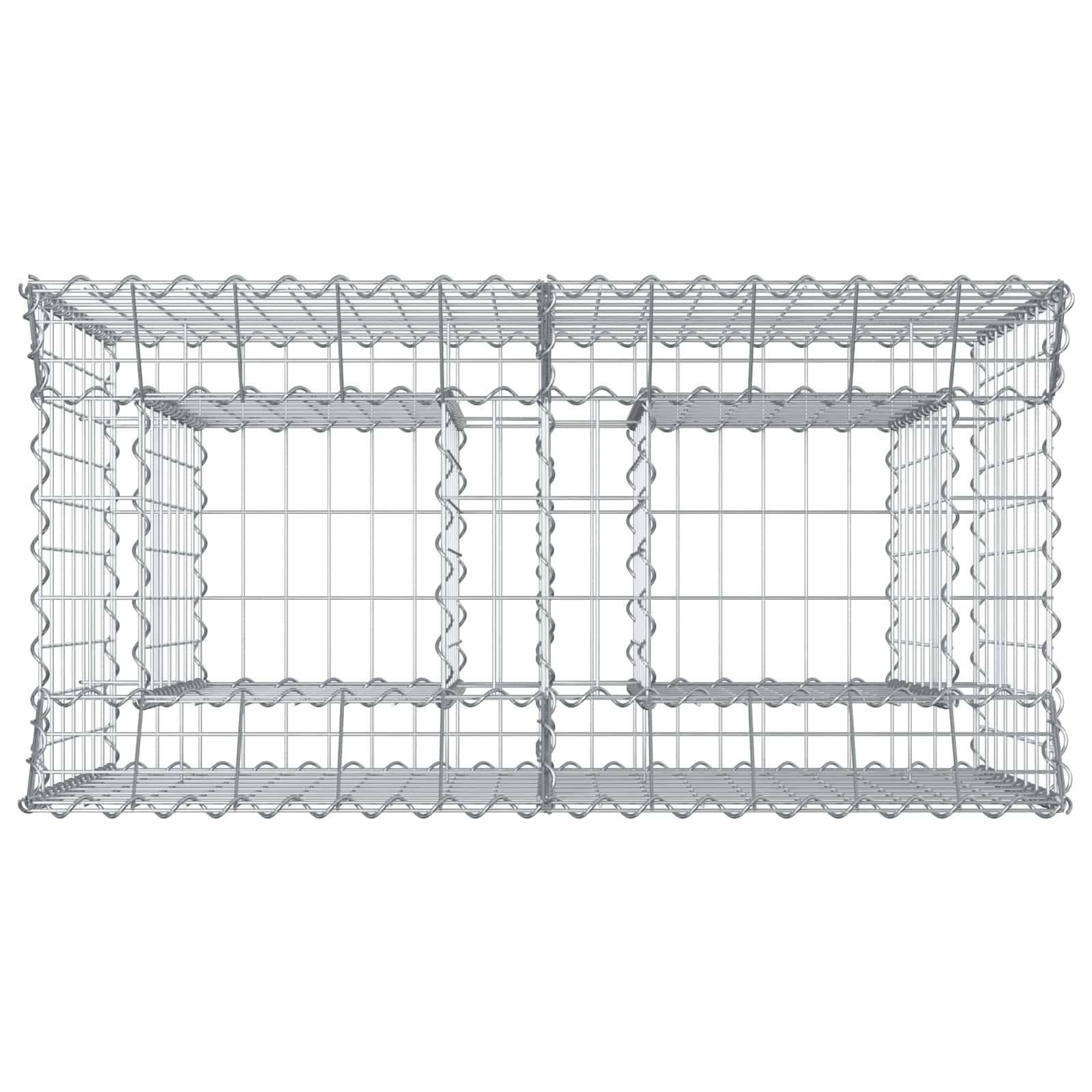 Lit surélevé gabion Acier galvanisé Argenté 100 x 50 x 80 cm - PANGIVO - Image 7