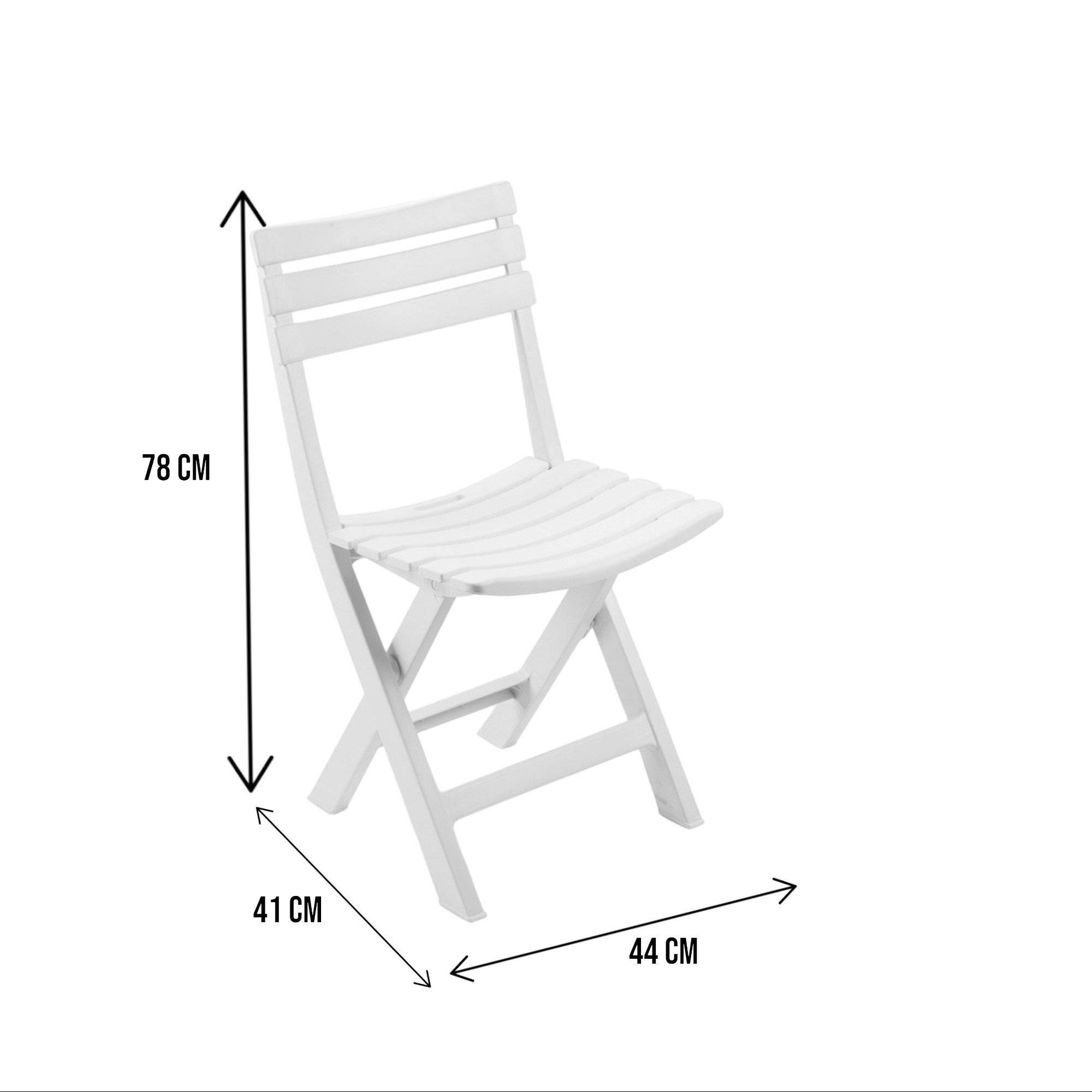 Dmora - Chaise d'extérieur Terni, Siège de jardin pliant, Chaise pour table à manger, Fauteuil d'extérieur, 100% Made in Italy, 44x41h78 cm, Blanc - Dmora - Imagen 3