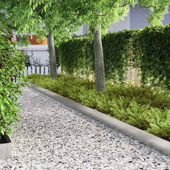 Bordure de jardin - Limite de jardin - Parterre Argent 450 x 25 cm Acier galvanisé g308 - Image 4