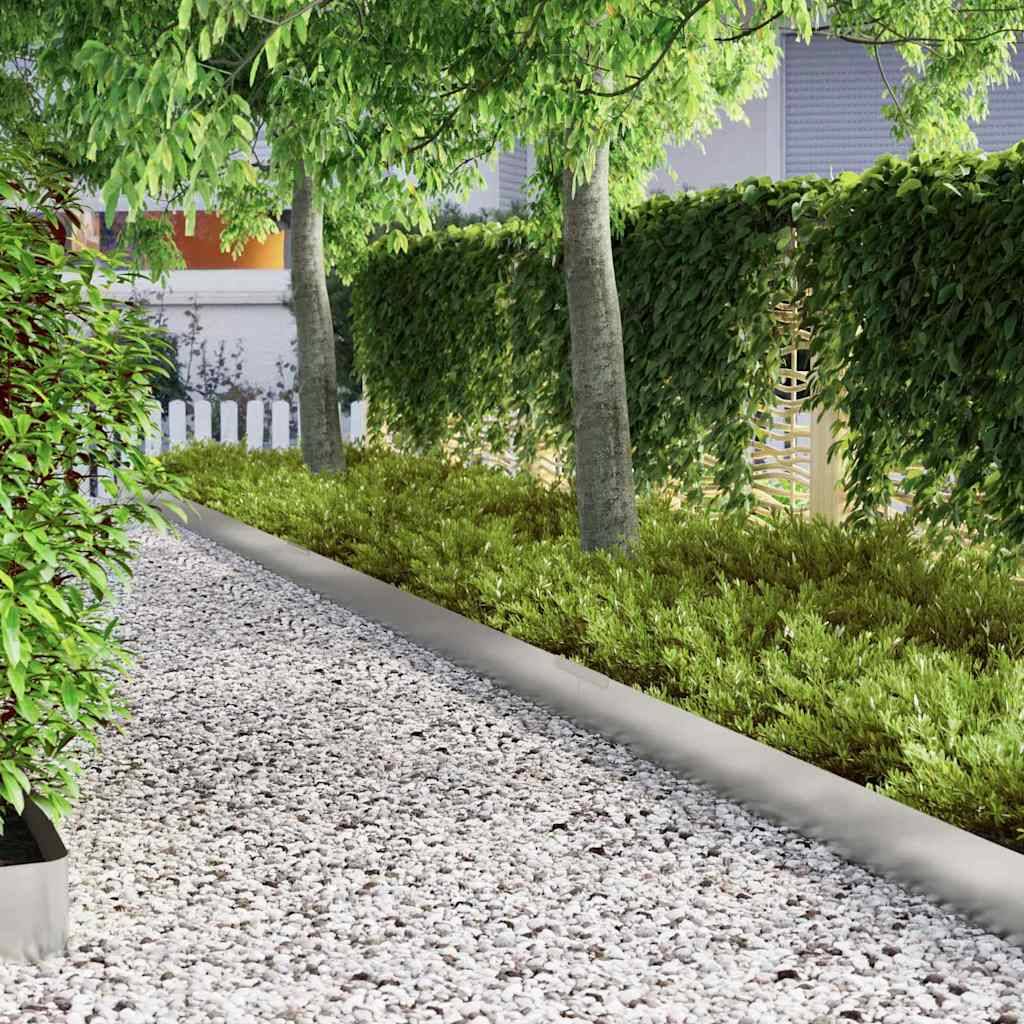 Bordure de jardin - Limite de jardin - Parterre Argent 450 x 25 cm Acier galvanisé g308 - Image 4