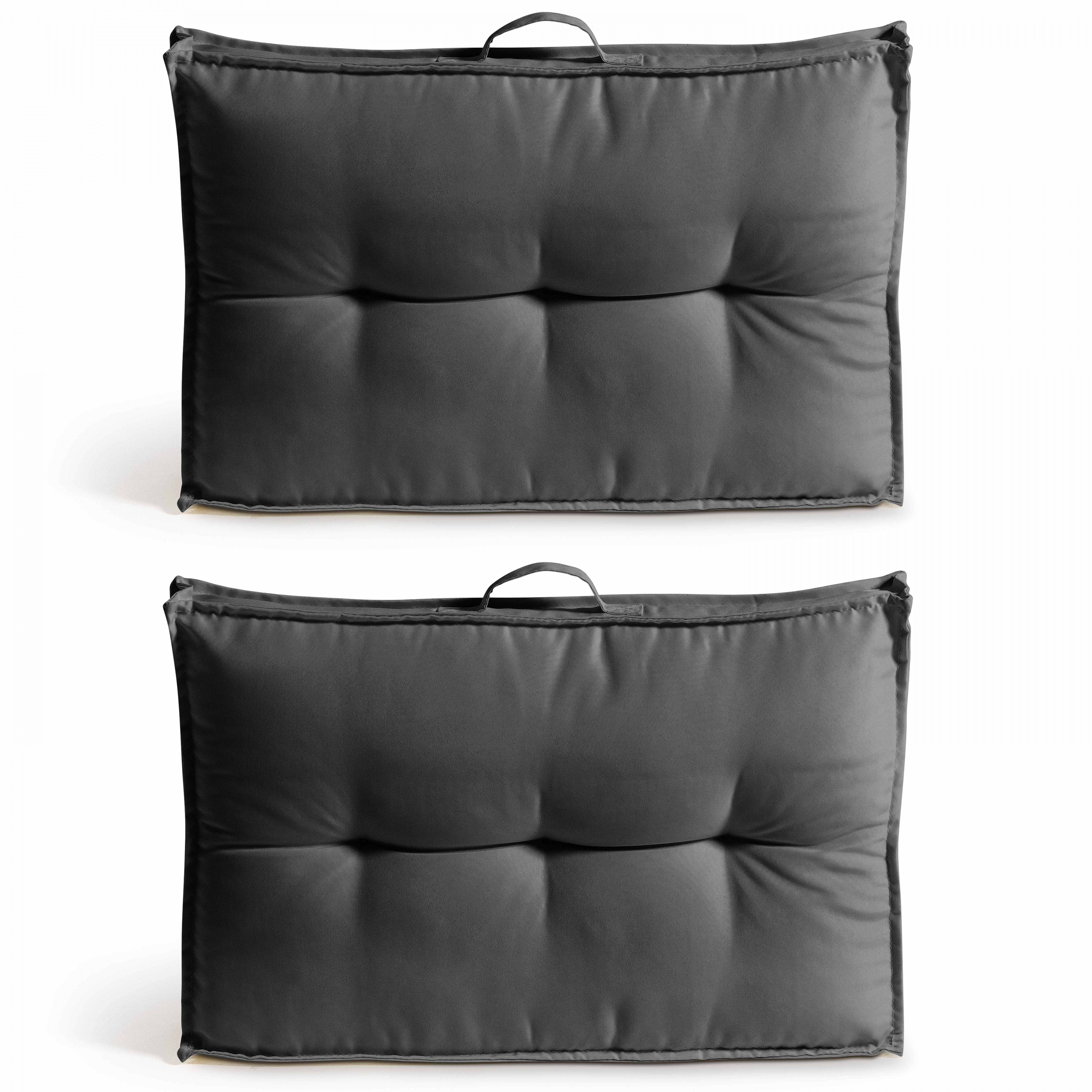 Oviala - Lot 2 coussins palette dossier polyester gris 60x40x12 cm Cuzco - Oviala - Imagen 1