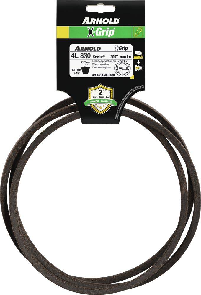 Arnold - Courroie trapézoïdale X-Grip V de type 4L830 Arnold - Imagen 1