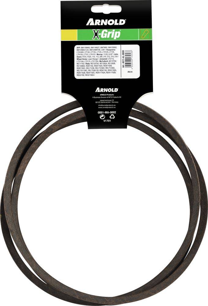 Arnold - Courroie trapézoïdale X-Grip V de type 4L830 Arnold - Imagen 4