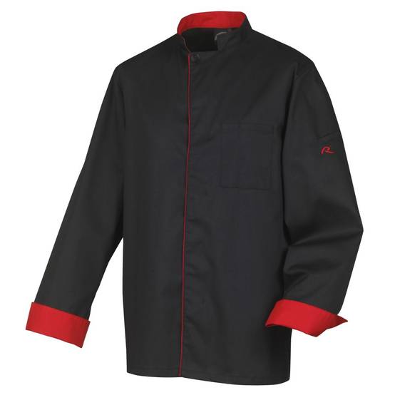 Veste de cuisine mixte manches longues Robur Boko Noir S