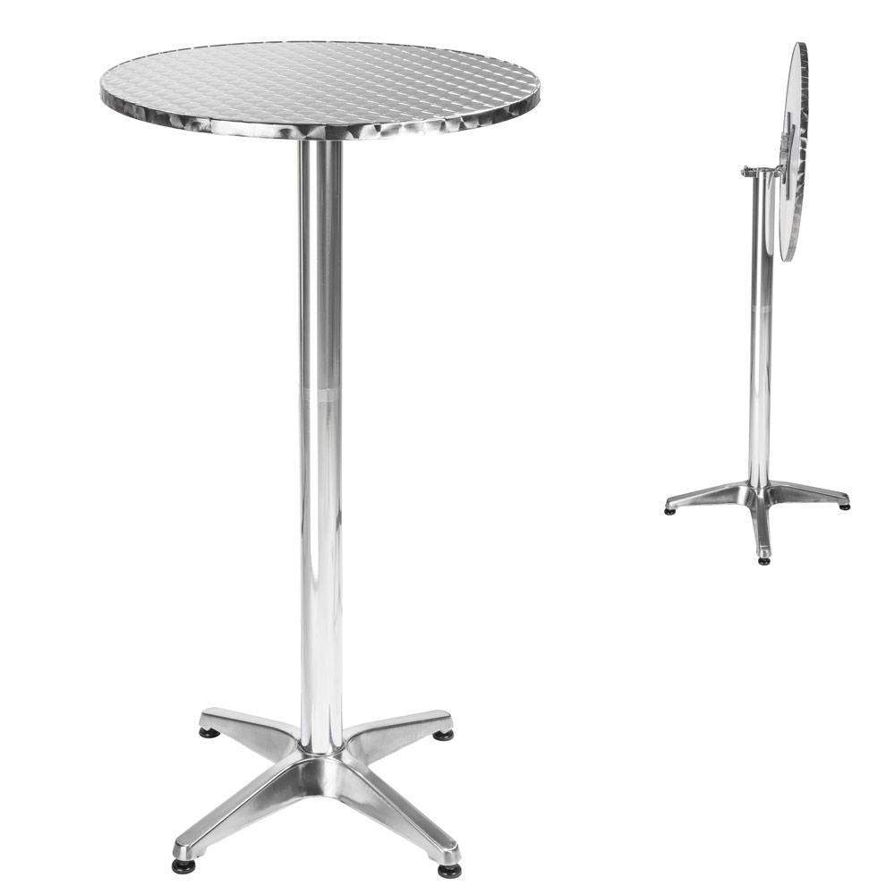Helloshop26 - Mange debout aluminium diamètre table 60 cm diamètre pied 5,8 cm pliable hauteur réglable 74/114 cm gris - Imagen 3