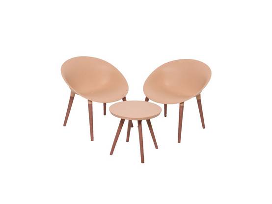 Jardideco - Salon de jardin en plastique Marbella rose - Jardideco - Image 1