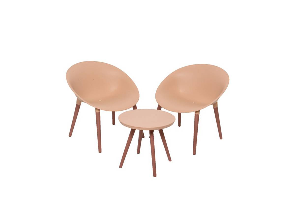 Jardideco - Salon de jardin en plastique Marbella rose - Jardideco - Image 1