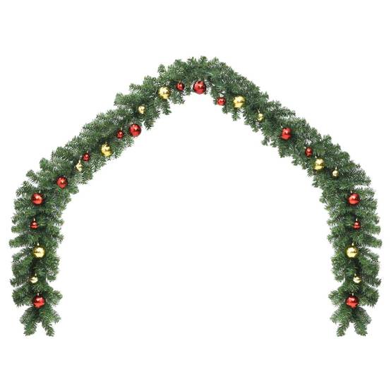 Guirlande de Noël - Décoration De Noël décorée avec boules et lumières LED 10 m - Image 1