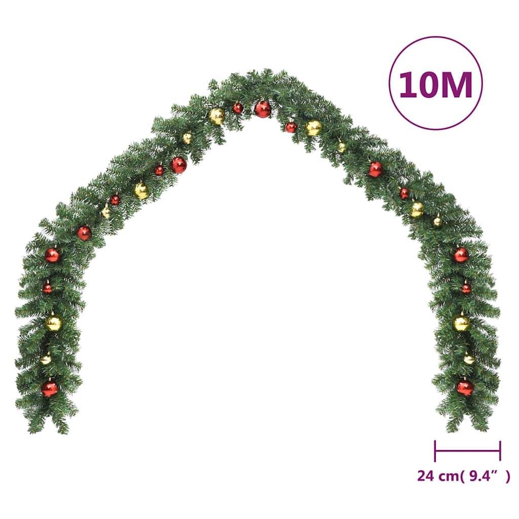 Guirlande de Noël - Décoration De Noël décorée avec boules et lumières LED 10 m - Image 6