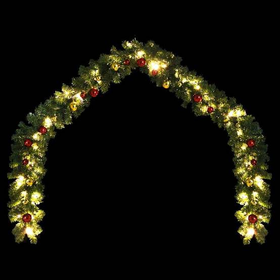 Guirlande de Noël - Décoration De Noël décorée avec boules et lumières LED 10 m - Image 3