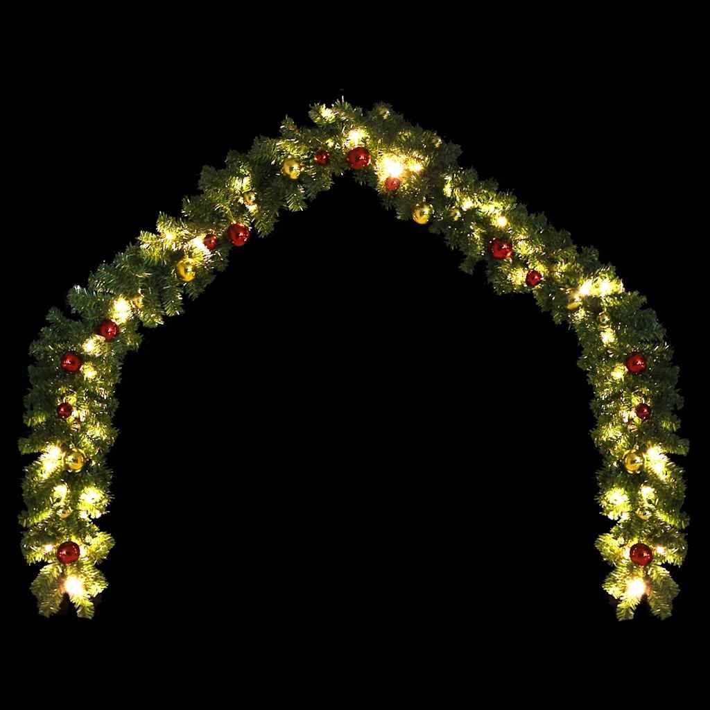 Guirlande de Noël - Décoration De Noël décorée avec boules et lumières LED 10 m - Image 3